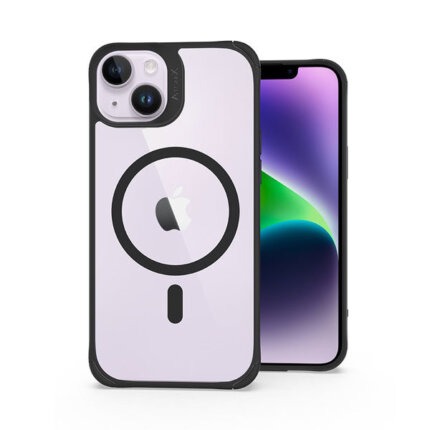 כיסוי לאייפון שקוף שחור תומך MagSafe דק וחזק Toiko AtomX