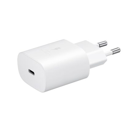 מטען קיר Samsung 25W תומך בטעינה מהירה USB Type C to USB Type C - צבע לבן שנה אחריות ע"י היבואן הרשמי